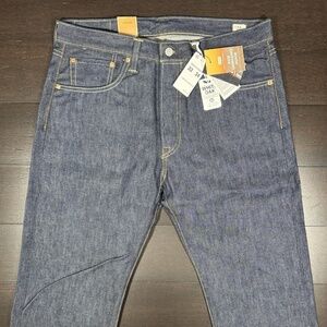 Levi's 501 Jeans 33 x 34 White Oak Cone Selvedge Raw Denim Straight Leg Shrink 7